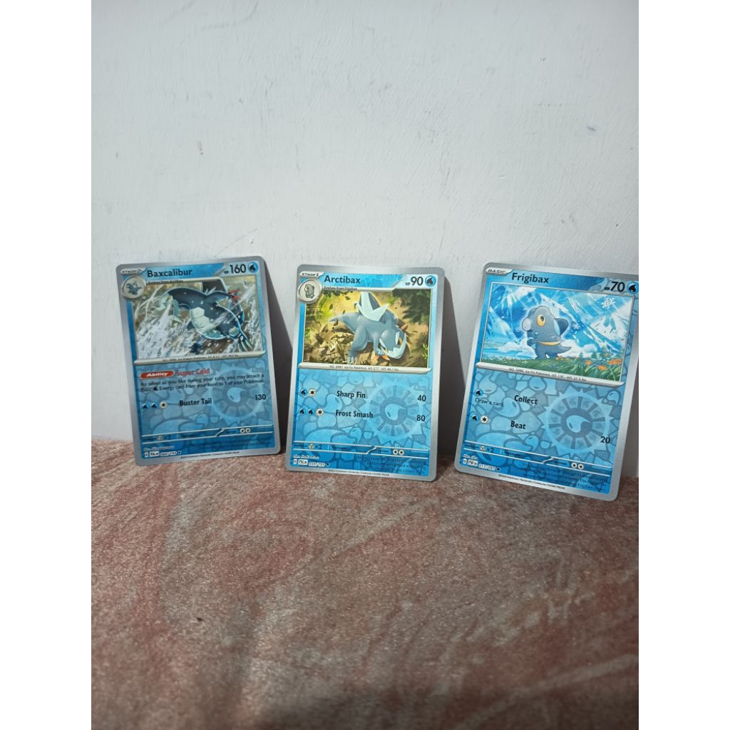 Kartu pokemon TCG English Reverse holo original (frigibax, arctibax, baxcalibur)
