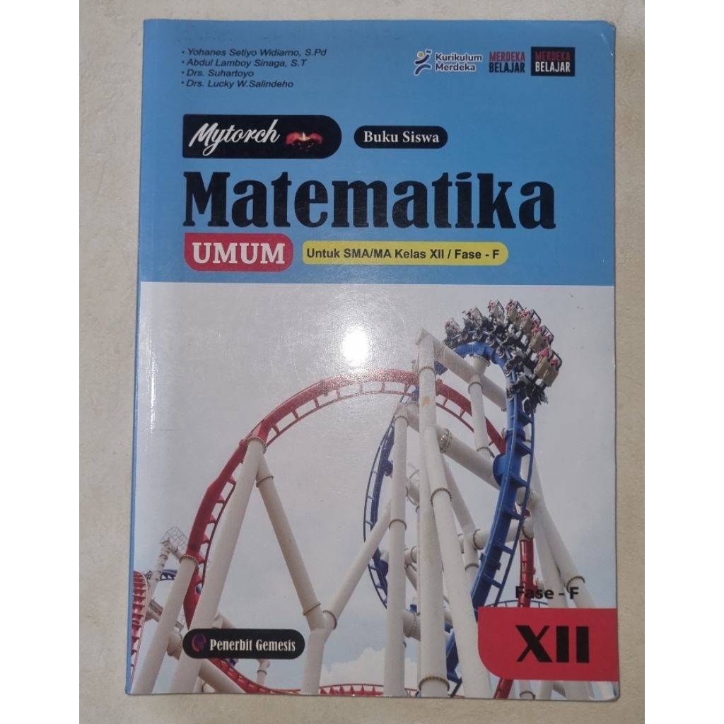 Buku Matematika Umum SMA/MA Kelas 12 Fase-F Kurikulum Merdeka Penerbit Gemesis