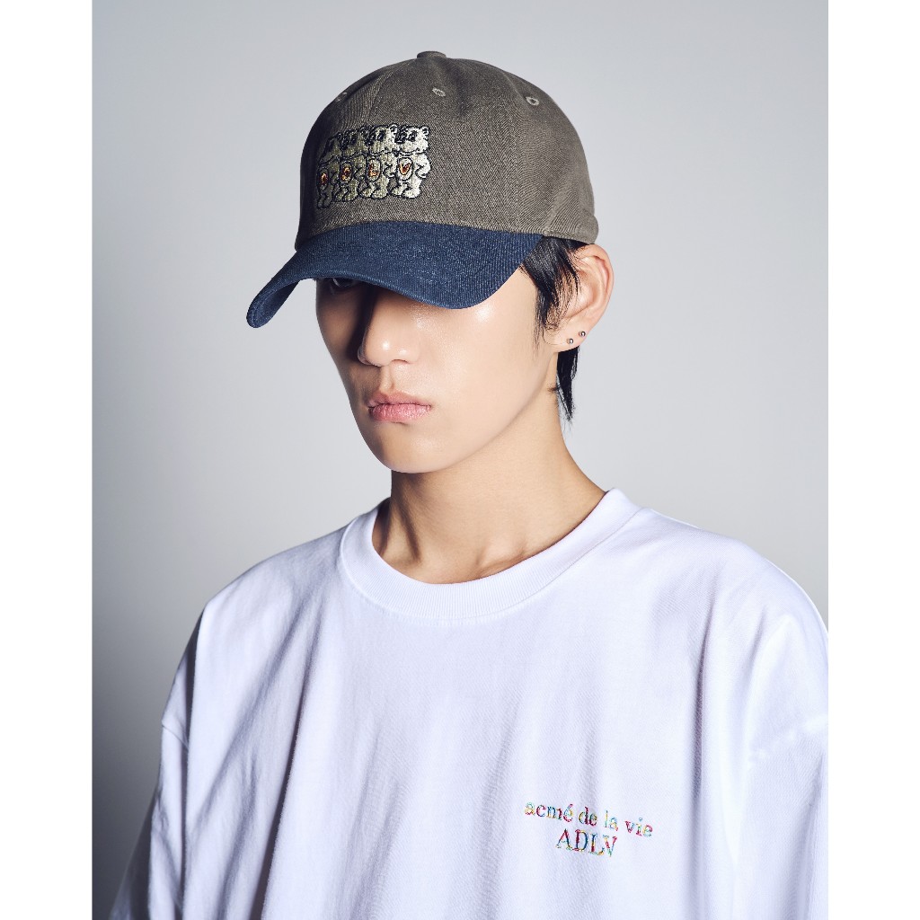 ADLV AC Bear Embroidery Two Tone Ball Cap Green - Topi Unisex acme de la vie