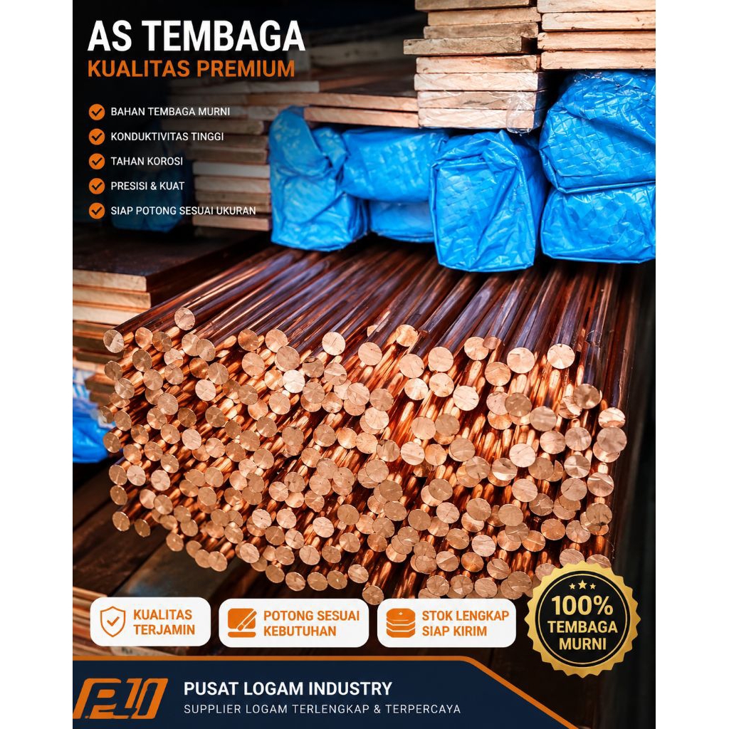 as tembaga cucrzr 12 mm x 15cm - as tembaga diameter 12mm x 150mm