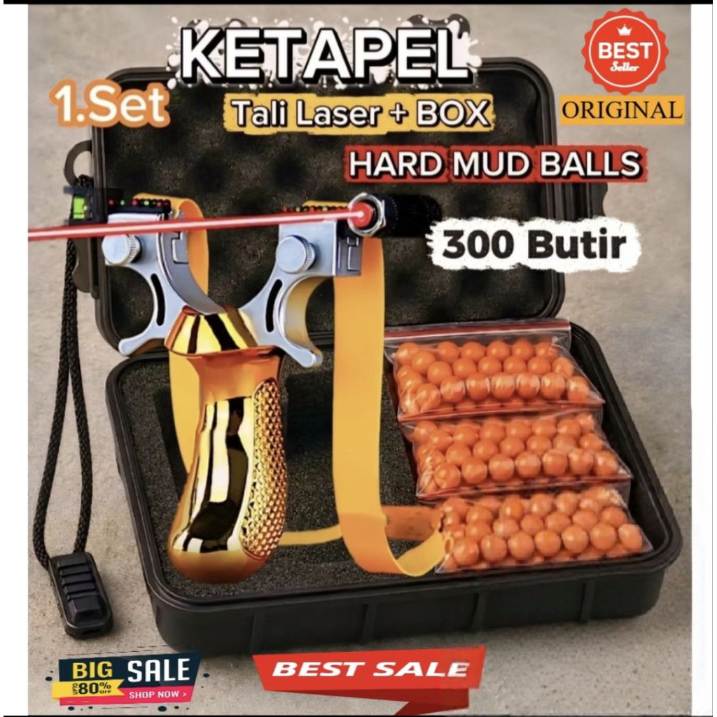 ketapel fullset + box ketapel laser karet waterpas lengkap