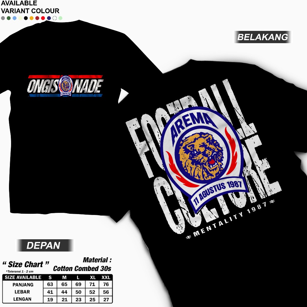 Kaos Distro Football Pria Wanita Malang Mentality 1987 Casual Premium Combed 30sn kaos Malang Mental