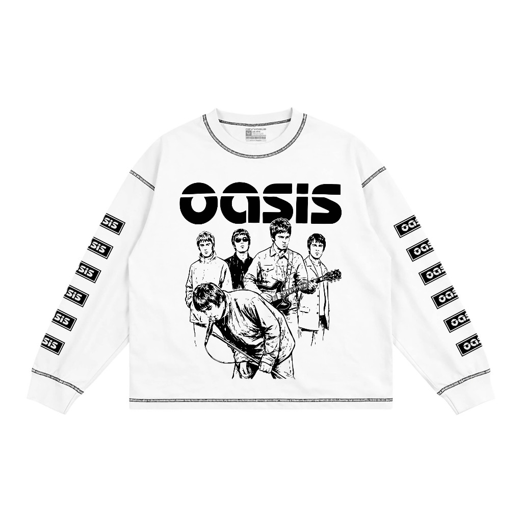 Devvogue baju longsleeve pria boxy Overall decking Oasis