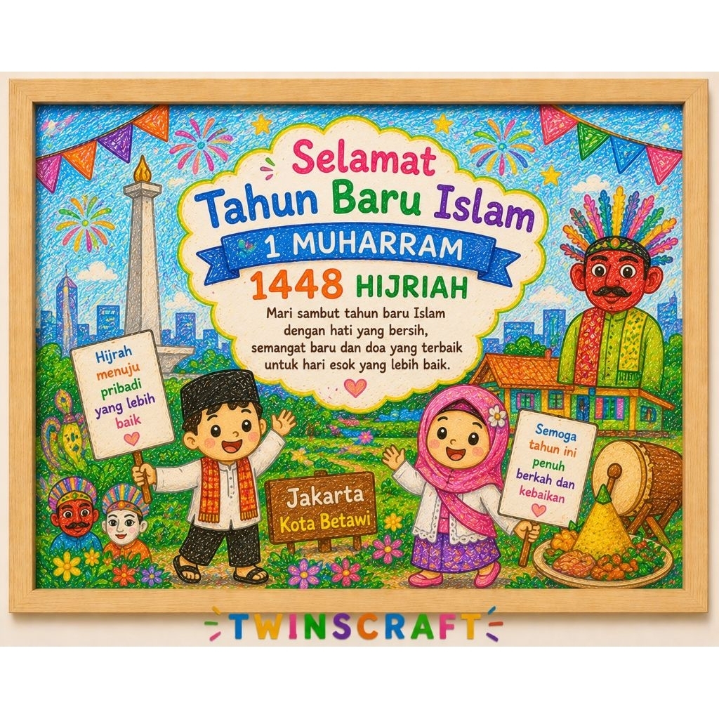 Poster Pawai Tahun Baru Islam 1448H Banyak Tema