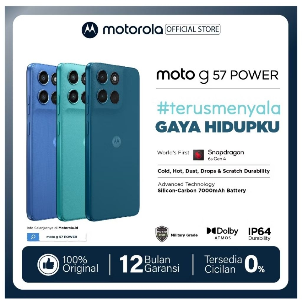 HP Seken Masih Baru Motorola G57 Power RAM 8Gb ROM 256Gb