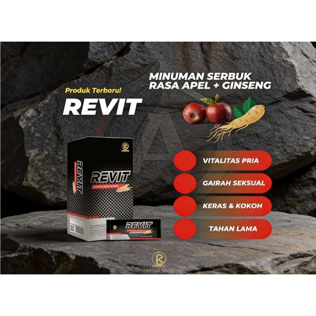 Revit Minuman Herbal Ginseng Rasa Apel Isi 4 Sachet Original
