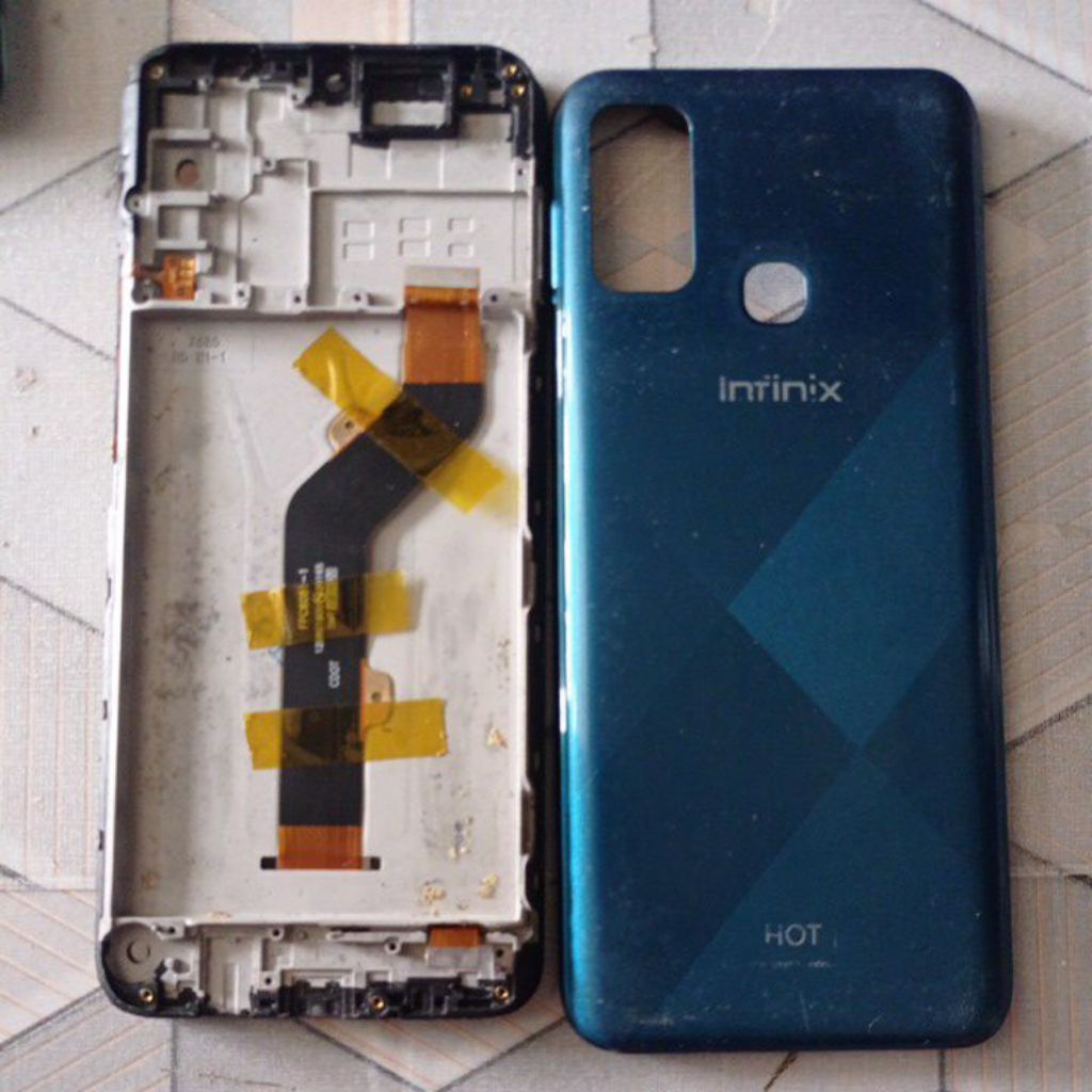 fame lcd bacdor infinix hot 9 play bekas copotan
