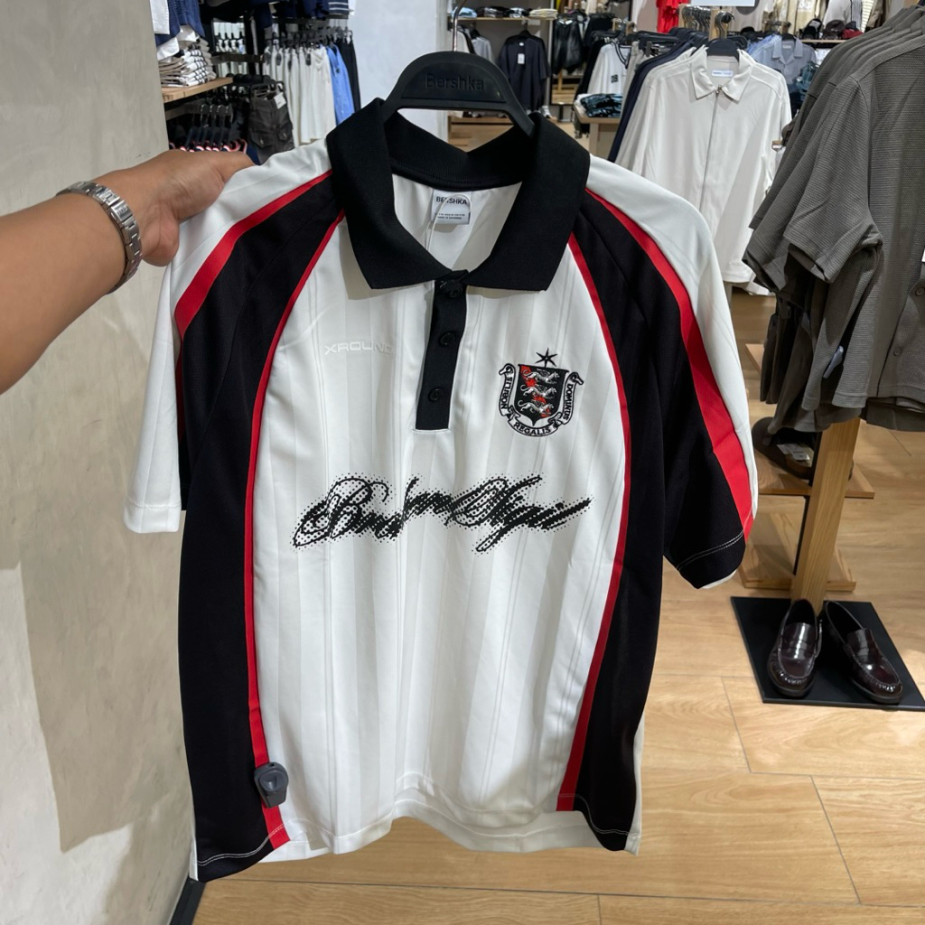 Polo Jersey Varsity BERSHKA MEN Jastip (jasa titip)