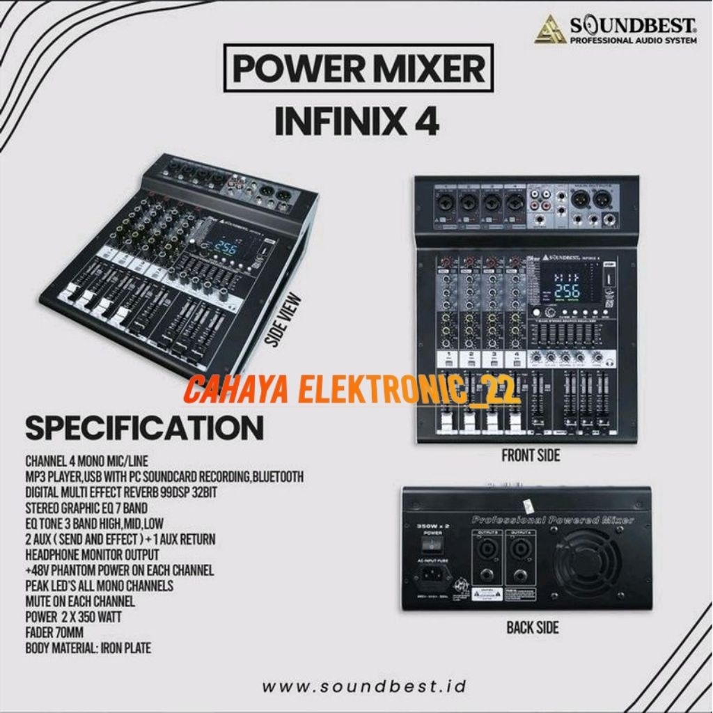 Power Mixer Soundbest Infinix4/Infinix 4 Original Channel 4