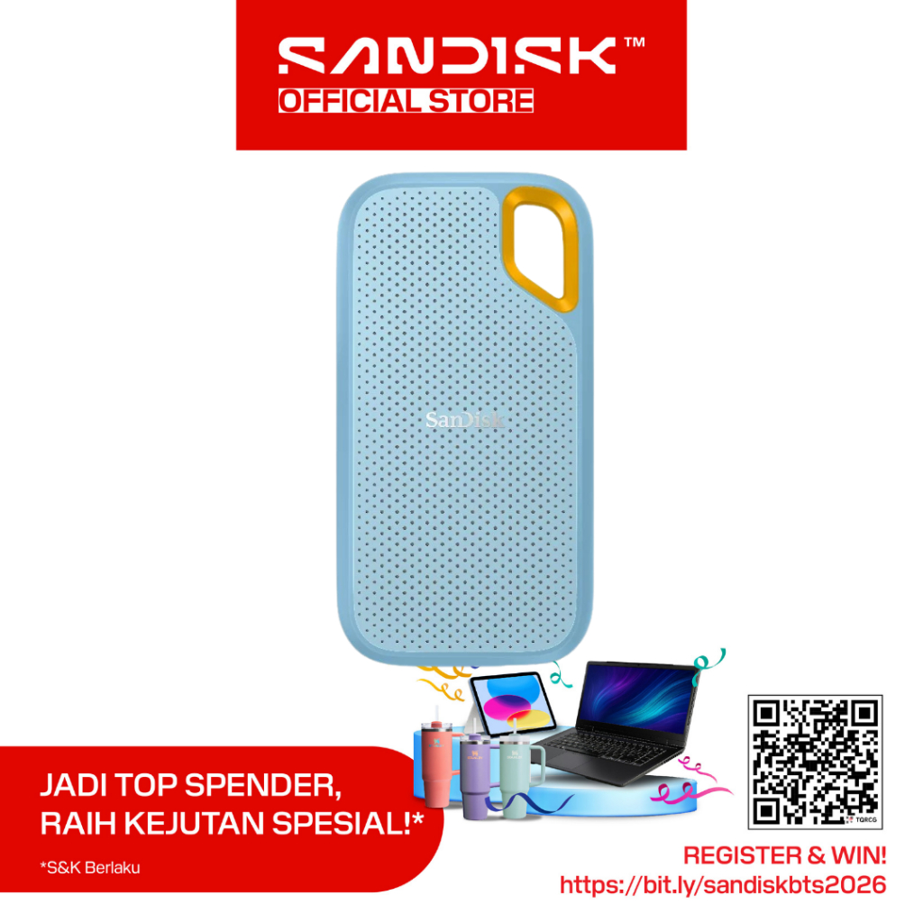 SANDISK Extreme Portable SSD E61 Blue 1TB Type-C USB 3.2 V2 (Up to 1050MBps)