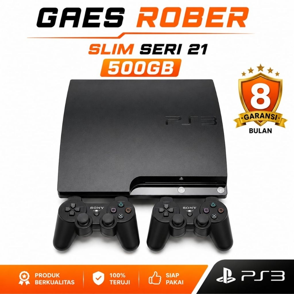 PS 3 SLIM SERI 21 500GB FULL GAME 2 STIK