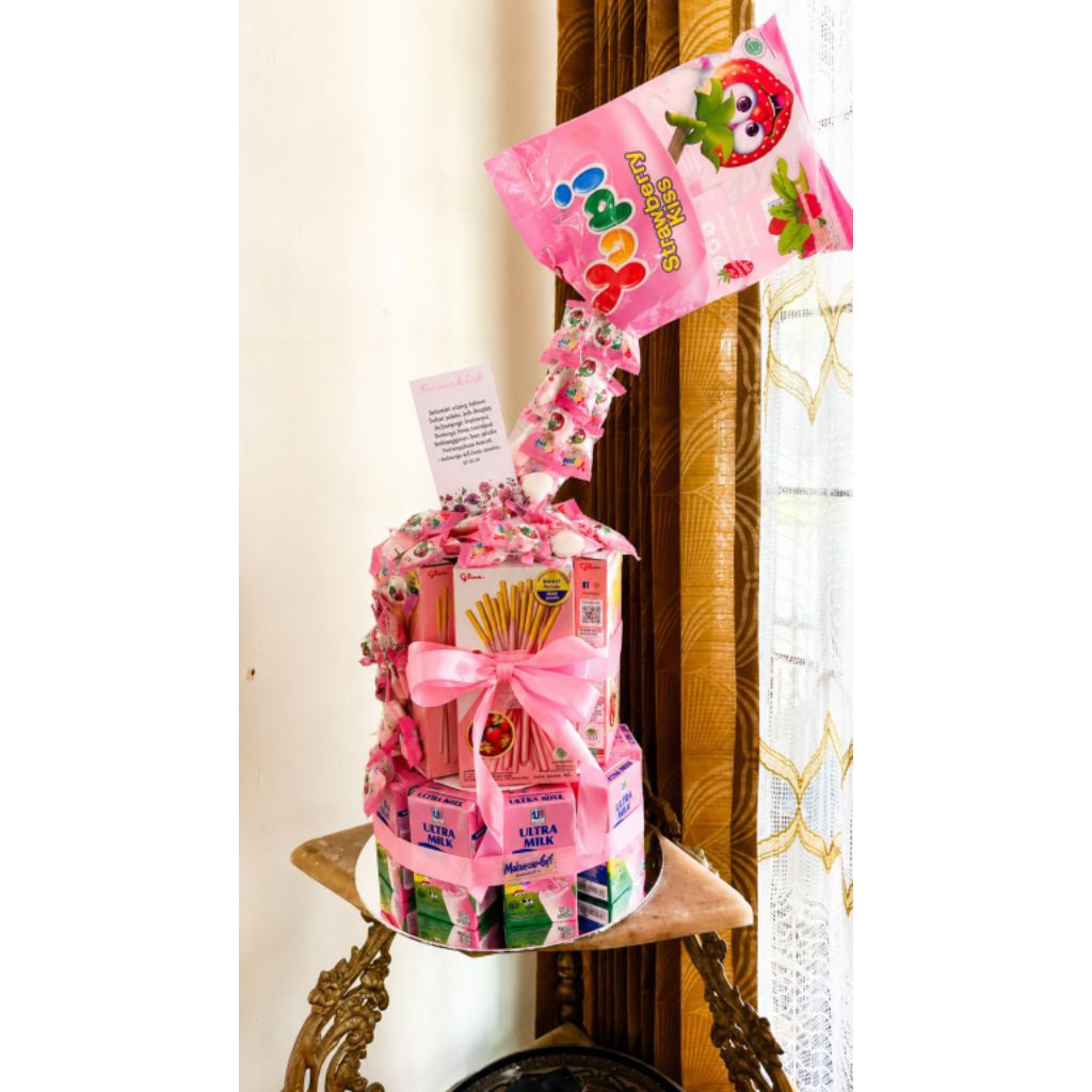 Snack Tower Tema Pink Lucu