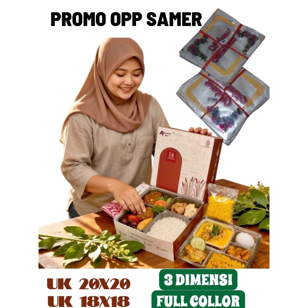 PROMO 50 PCS 0PP SAMIR SELAMAT MENIKMAT UK 18X18//PLASTIK SELAMAT MENIKMATI ALBMAA