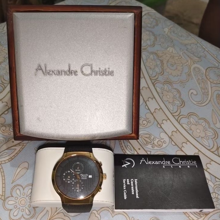 Jam Tangan Pria Alexandre Christie Hitam AC 6245 Original