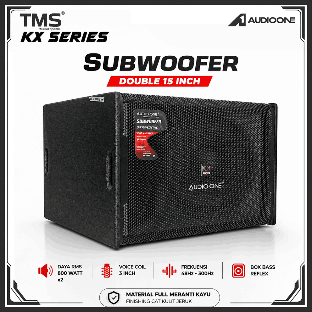 Subwoofer 12/15 Inch Aktif Pasif AUDIO ONE KX 212 & 215 Speakear Double Woofer full Bass Original