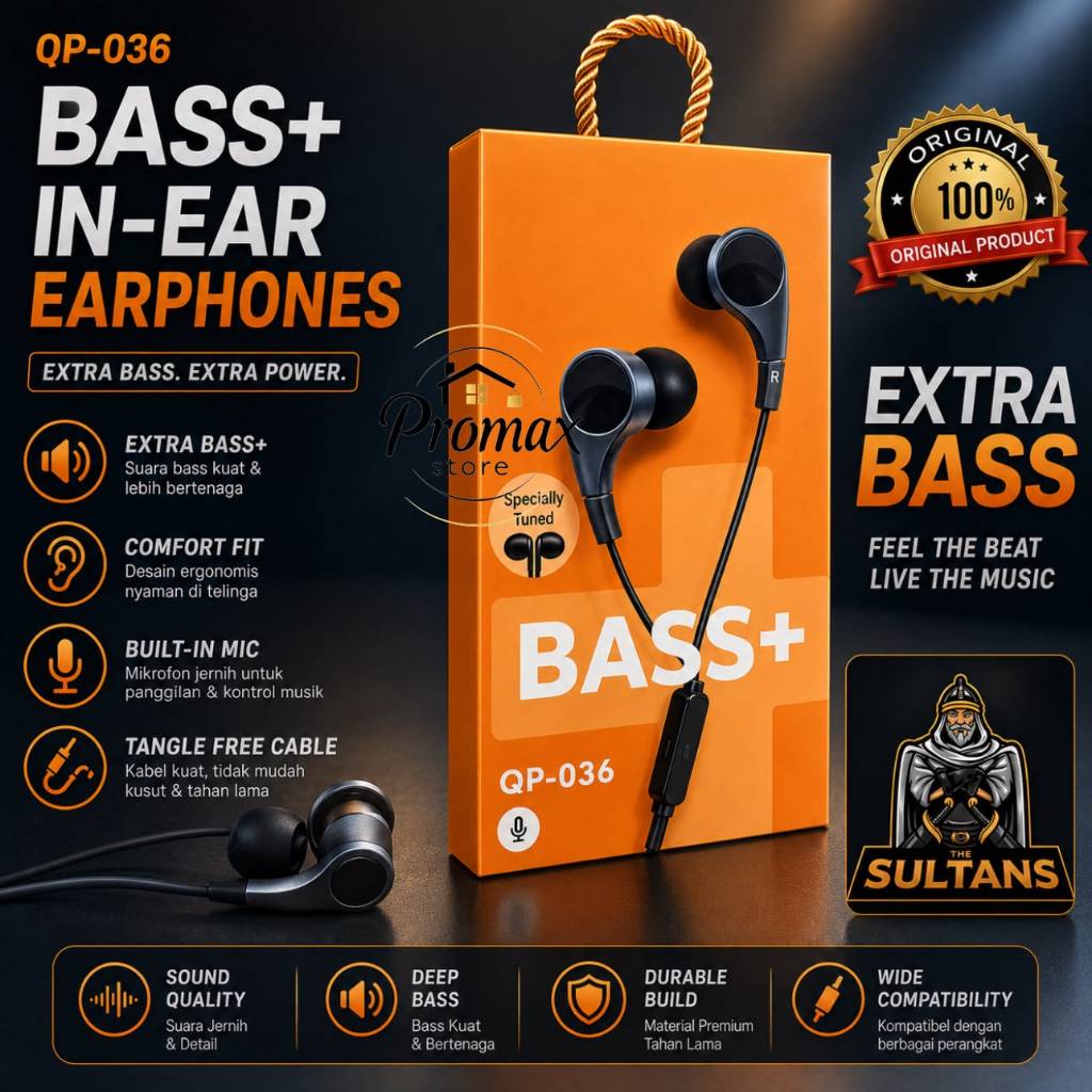 Headset Philips PH036/QP036 Extra Bass | Handsfree Philips Stereo