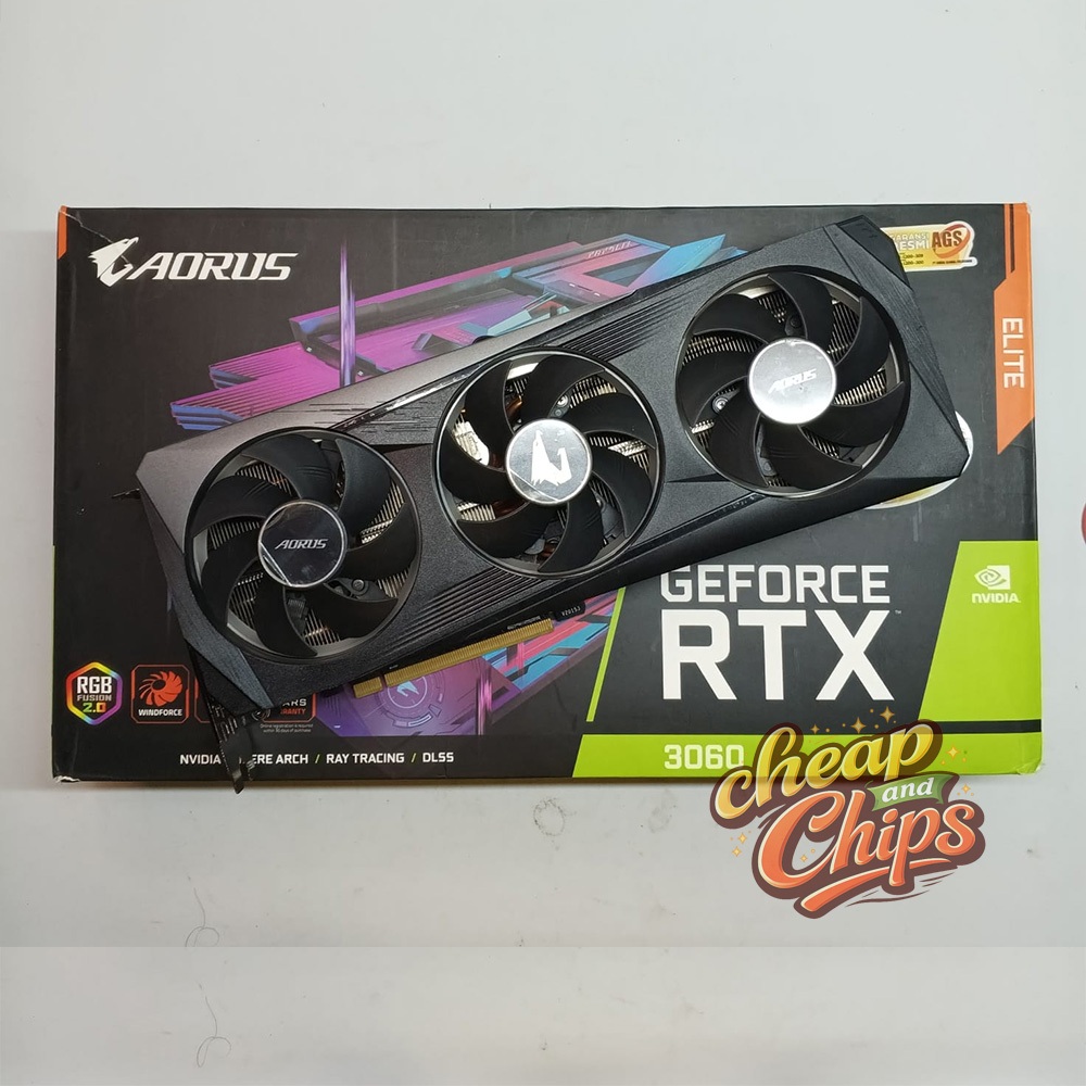 VGA RTX 3060 12GB GDDR6 Gigabyte Aorus Elite (DusBox)