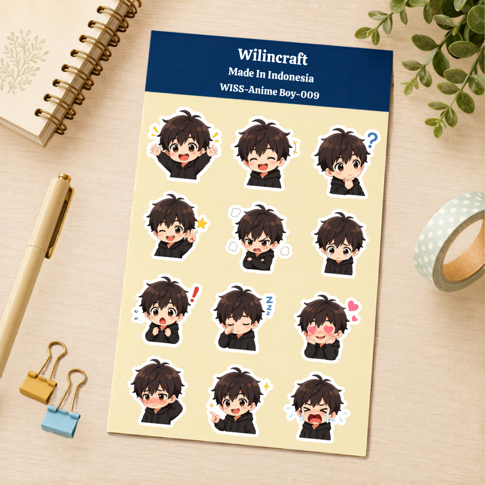 Sticker Sheet Lucu Anime Boy Waterproof Cute Sticker Laptop HP Journal Scrapbook
