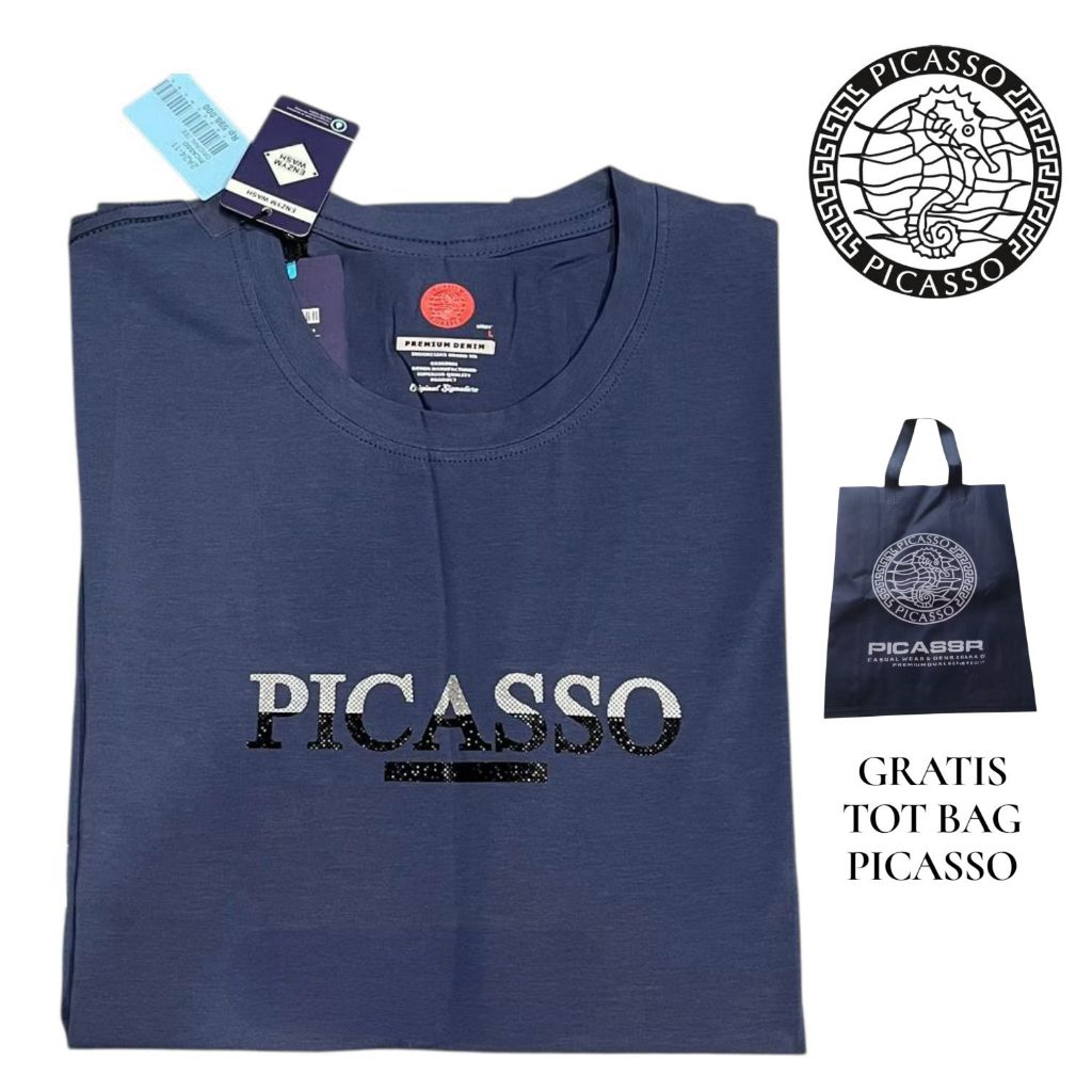 [PICASSO] Baju Kaos Oblong Pria Picasso Original 100% / Premium Bahan HALUS NYAMAN DI PAKAI