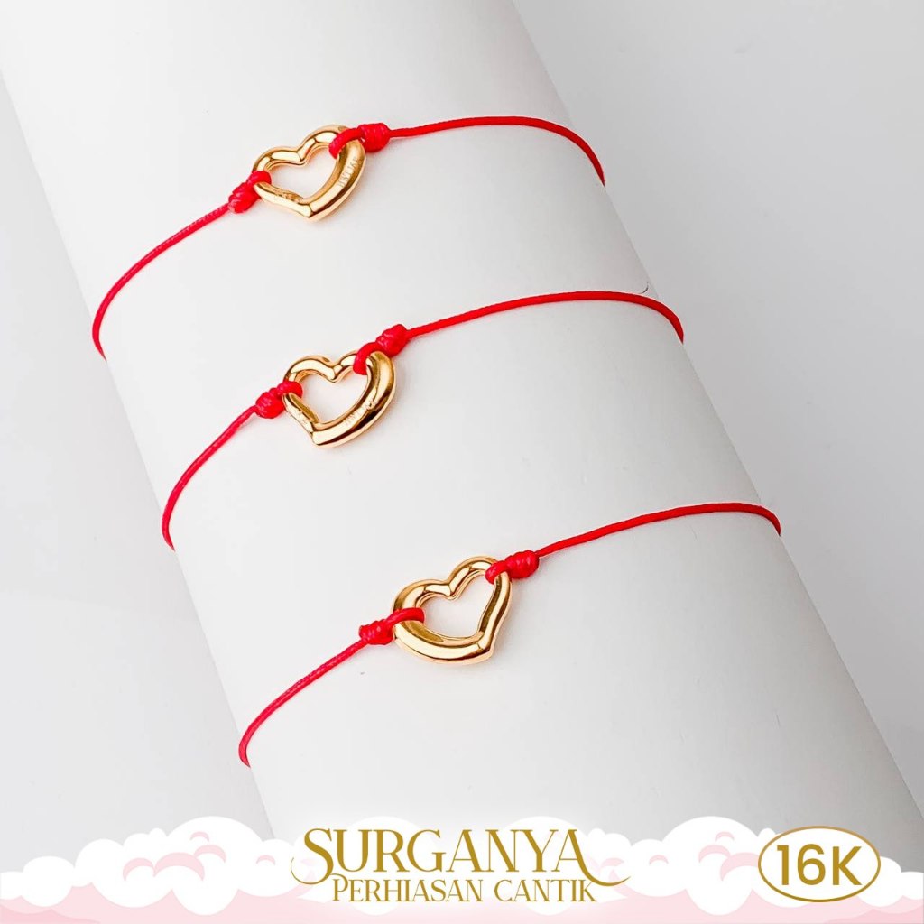 Liontin Emas Kadar 16K Model Gelang Tali Love Macan Gold