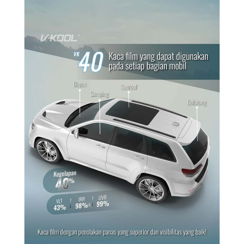 KACA FILM V-KOOL AION V DEPAN VK40 SUNROOF VIP