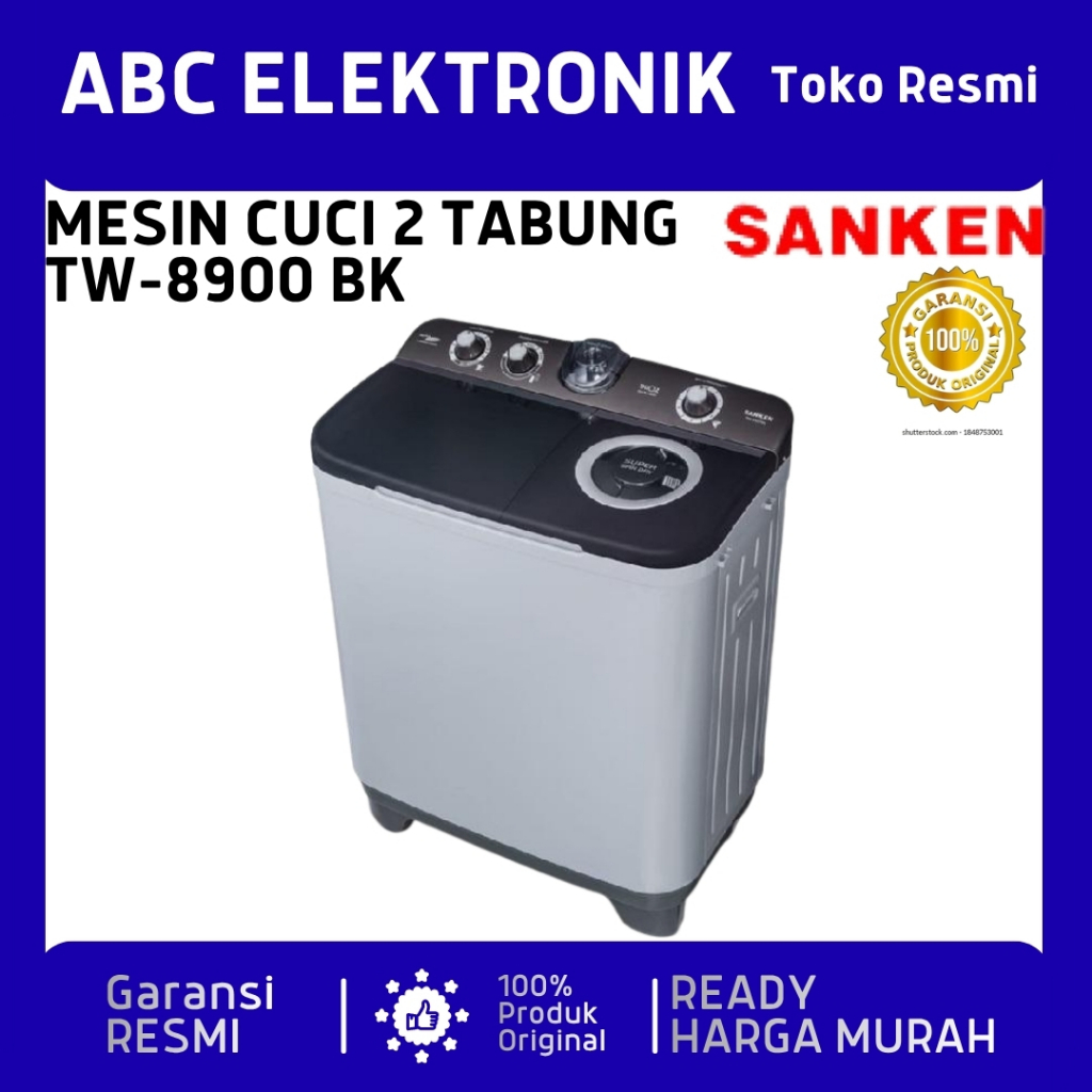 MESIN CUCI SANKEN TW 8900 BK 8KG 2 TABUNG TW8900BK