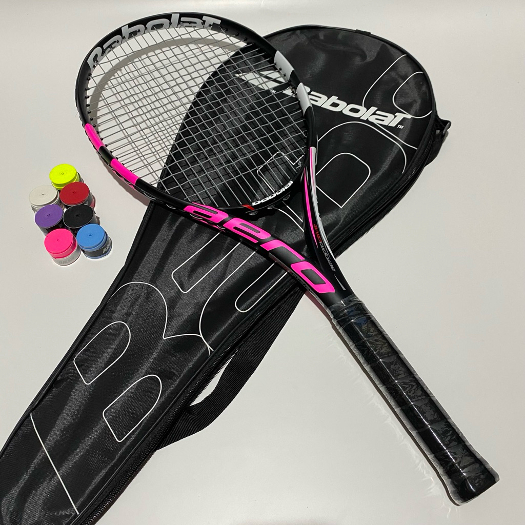 raket tenis new babolat aero pro drive import carbon siap pakai free grip