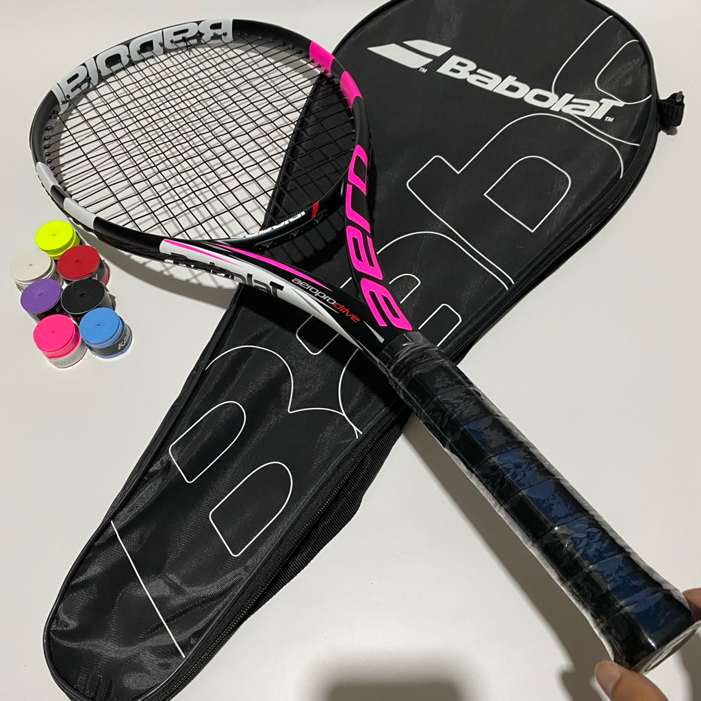 raket tenis babolat aero pro drive pink magenta carbon premium quality siap pakai