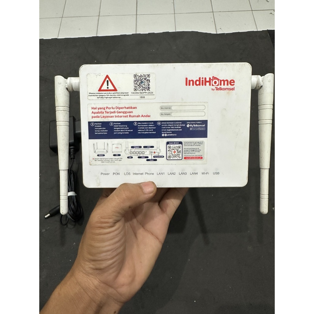 Modem Router GPON ONT ZTE ZXHN F672Y Open ONT Retail Dualband Support Mesh Port Biru Bekas Normal