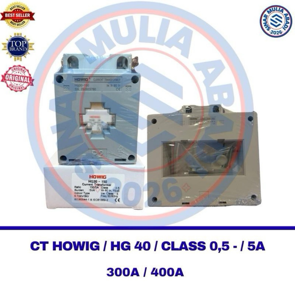 CT HOWIG 300A / 400A HG 40 CLASS 0,5 (HOLE DIMENSI 42 X 11) - CURRENT TRANSFORMER HOWIG /5A