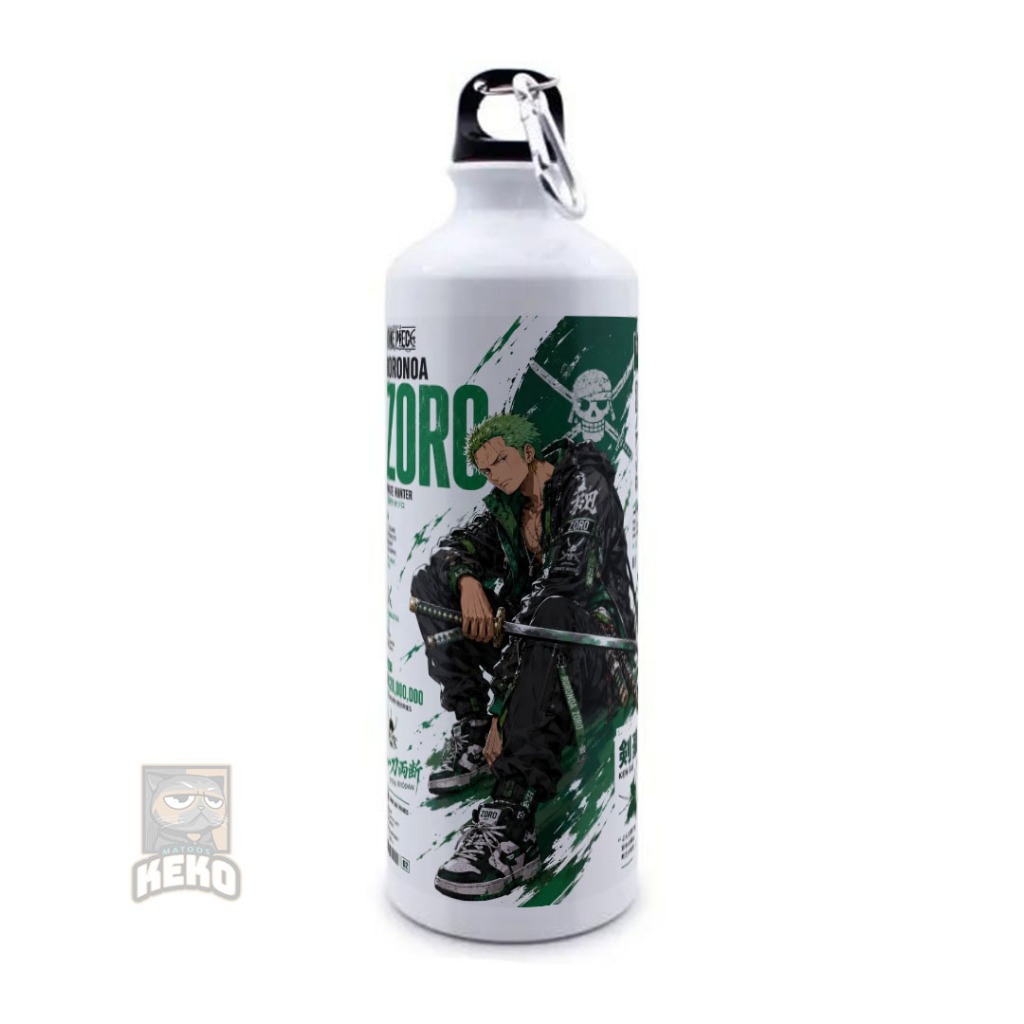 Botol Sport Roronoa Zoro Pirate Hunter One Piece Straw Hat Pirates 3 Swords Onigiri Tori Gari Ichida