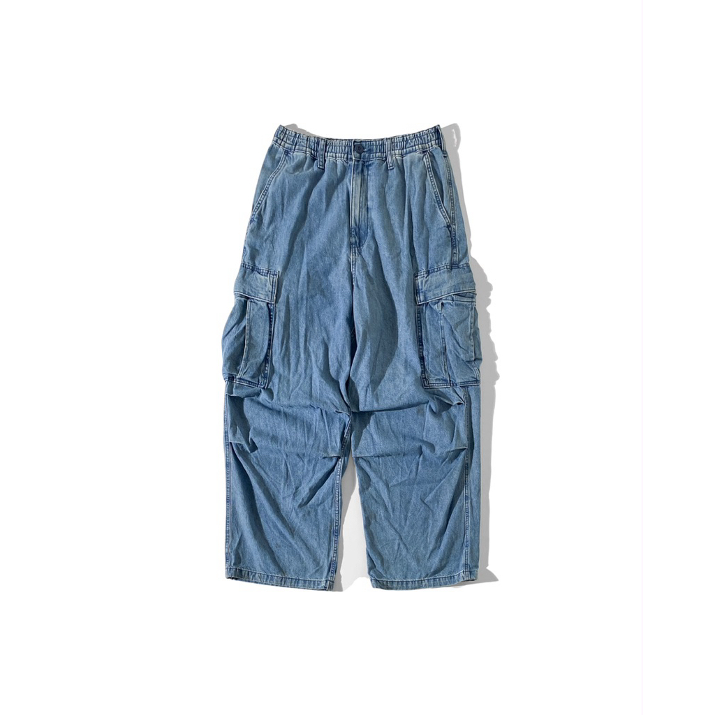 GU cargo washed denim pants SECOND ORIGINAL PRELOVED