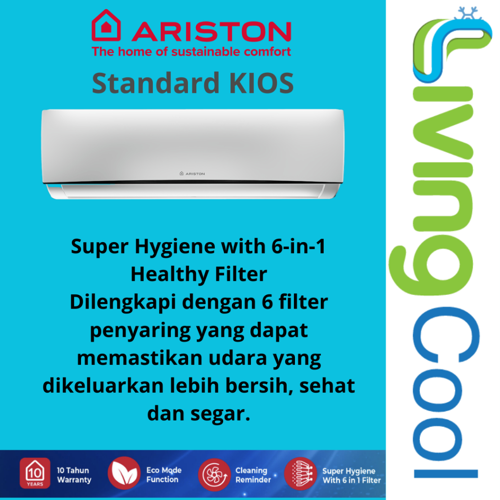 Ariston AC Standard 1/2 Pk Kios-5 Free Ongkir Purwakarta Cikampek Karawang Bekasi Tangerang Jakarta7