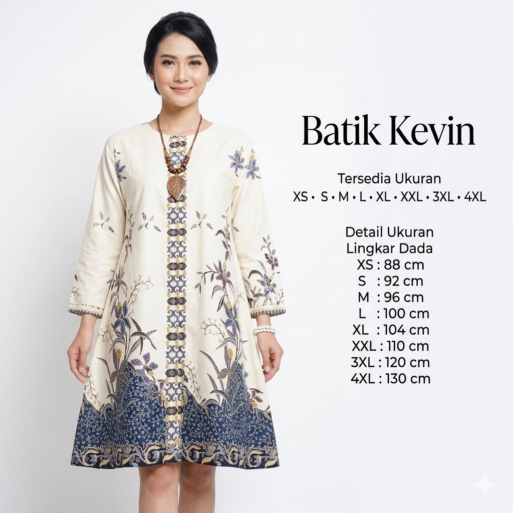 BATIK KEVIN - BAJU BATIK WANITA ATASAN - TUNIK BATIK WANITA - BAJU KANTOR - ATASAN WANITA