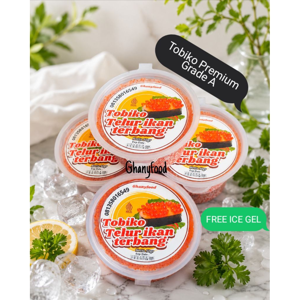 TOBIKO (TELUR IKAN TERBANG) 50 grm PREMIUM GRADE A SUPER / TOBIKO orange flying fish roe telur ikan 