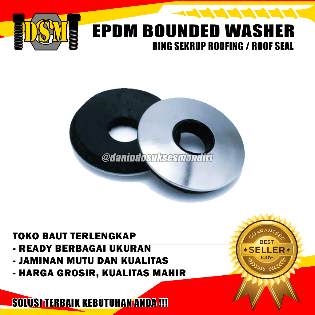 (50 PCS) Ring Sekrup Roofing / Roof Seal / EPDM Bounded Washer High Quality