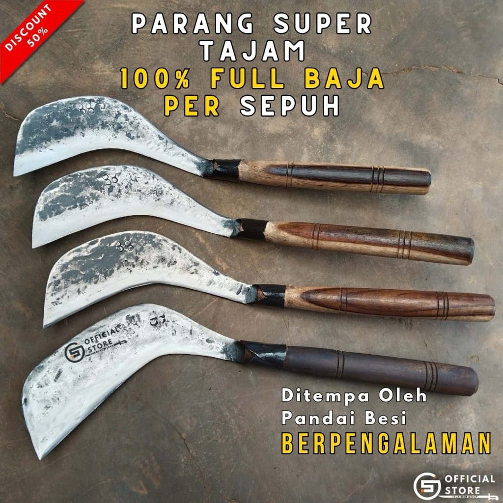 Perkakas Priangan [ Arit Baja Premium Buatan Garut ] Siap Pakai Original Asli Garut