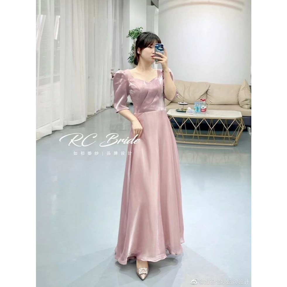 Natal Dress Maksi Gaun Wanita Panjang | Pesta | Dress Natal | Satin Polos Terbaru  AD007