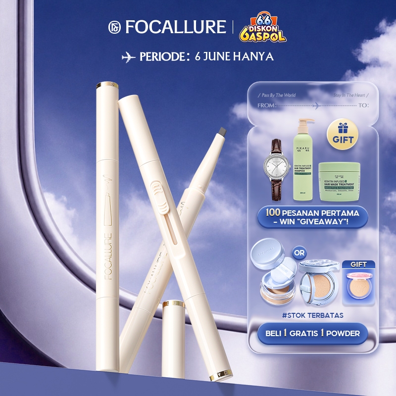 FOCALLURE Eyebrow Tahan Air Sliding Pensil alis #ConfidenceHalo
