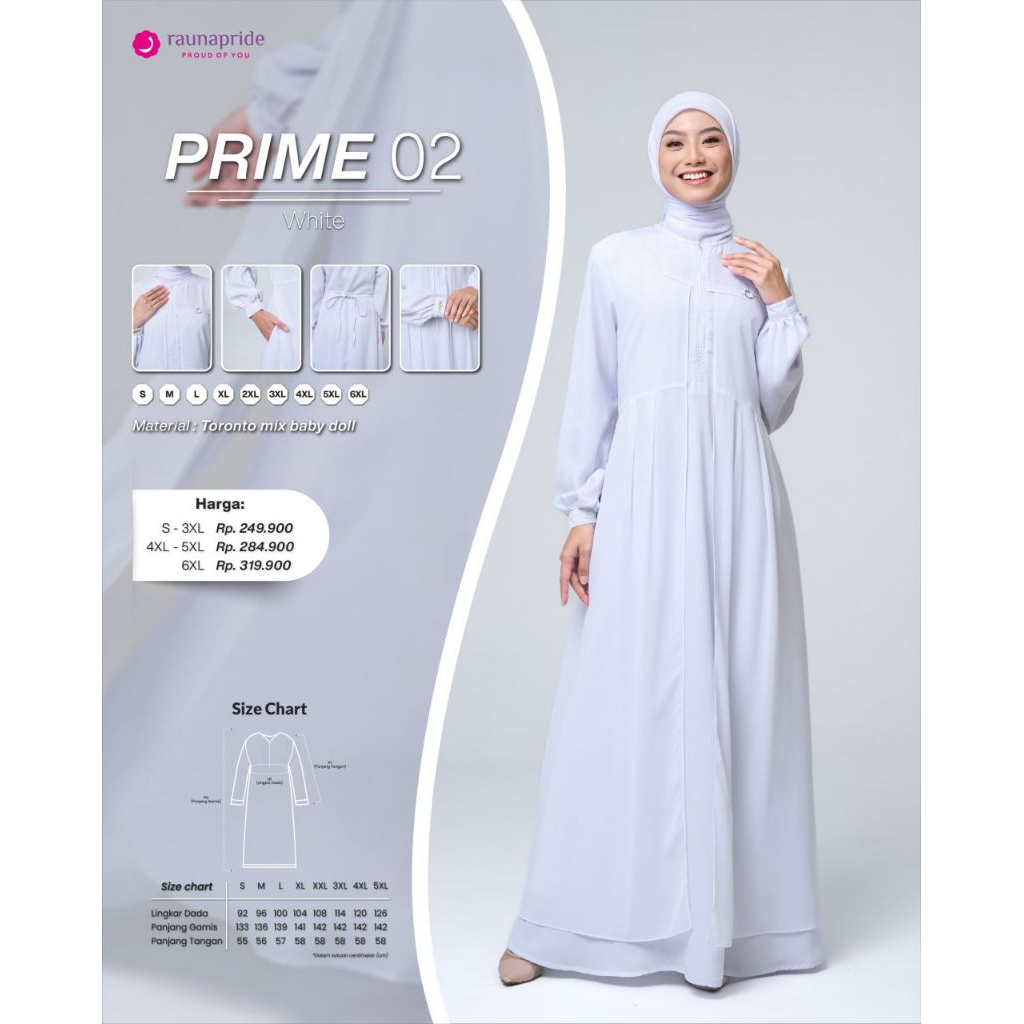 Rauna Prime 02//GAMISH RAUNA KATUN HITAM & PUTIH