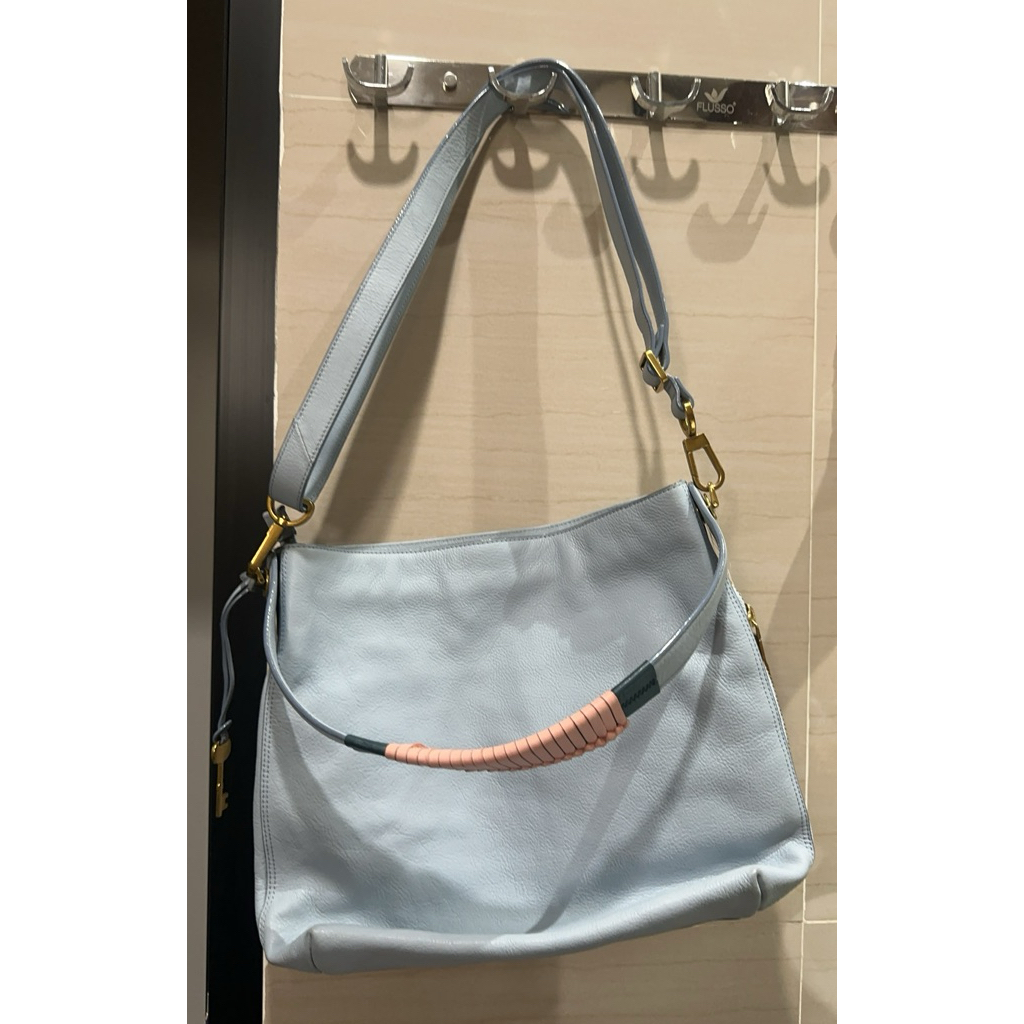 pl fossil ori biru pastel pink sling + tote bag 2 in 1