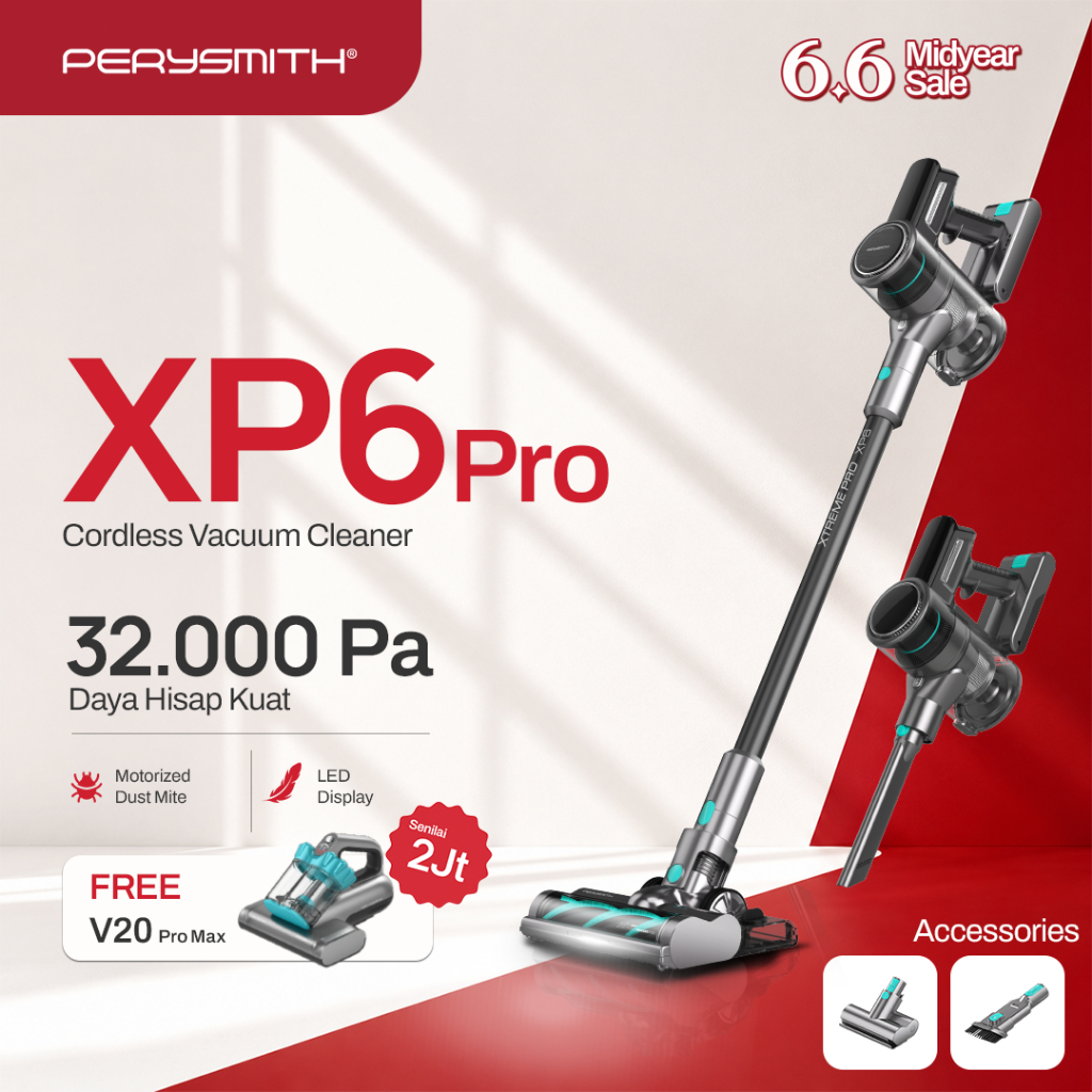 PerySmith XP6 Pro Vacuum Cleaner Cordless Penyedot Debu