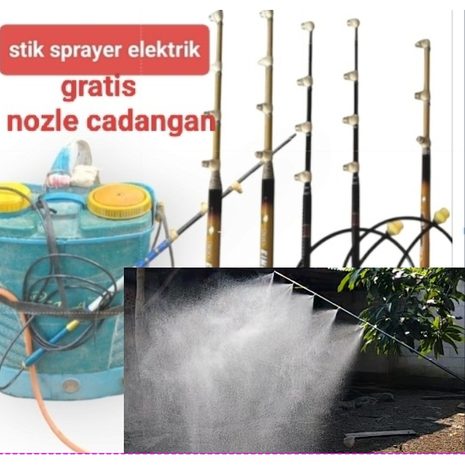 stik sprayer joran panjang 3 meter nozle kabut, stik pertanian elektrik