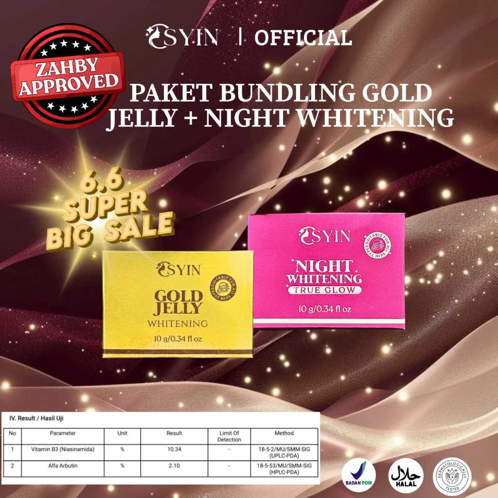 PAKET Bundling Gold Jelly Premium + Night Whitening True Glow Osyin Glow