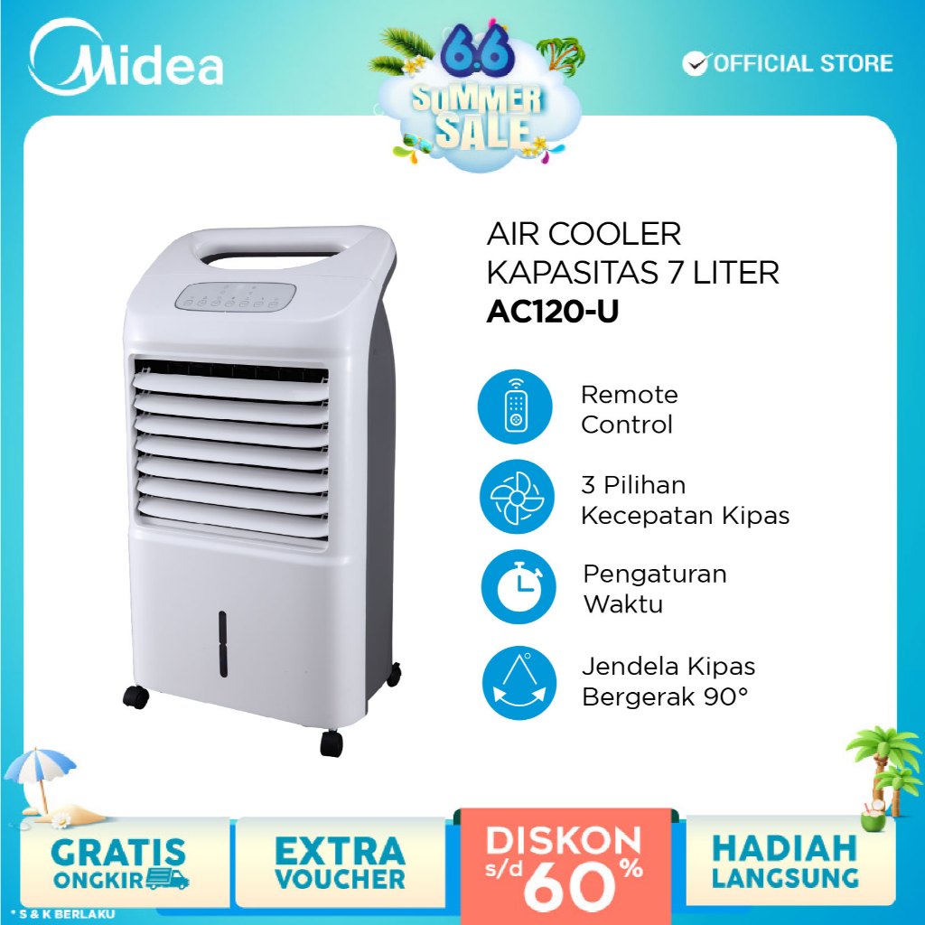Midea AC120-U Air Cooler 7L - Pendingin Udara Portabel