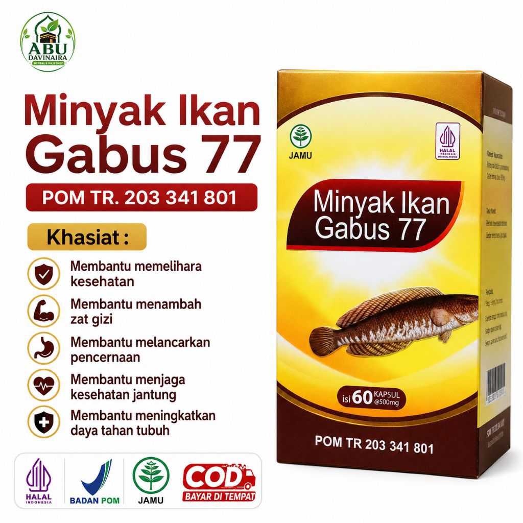 Darusyifa Kapsul Minyak Ikan Gabus 77 Isi 60 Kapsul
