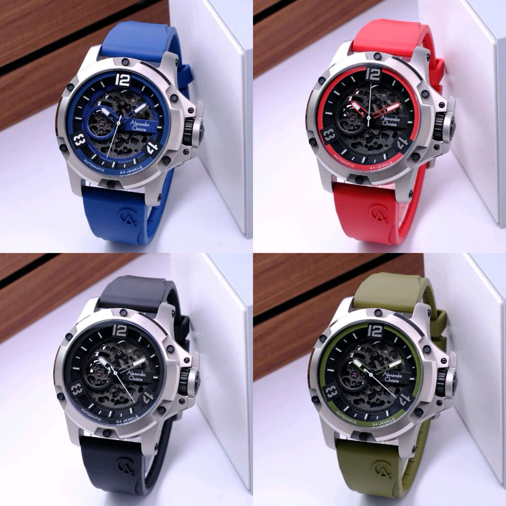 JAM TANGAN PRIA ALEXANDRE CHRISTIE AC 6295 AC6295 RUBBER TITANIUM ORIGINAL
