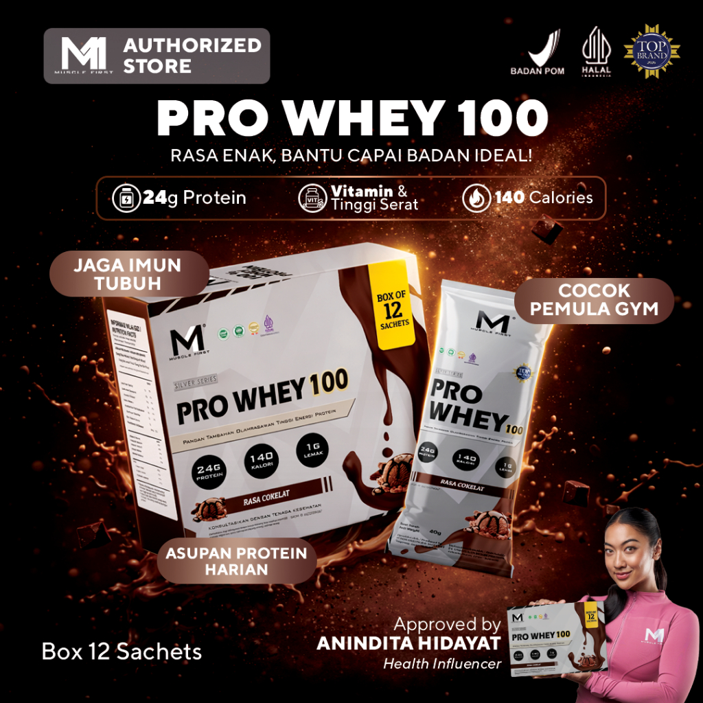 MUSCLE FIRST Pro Whey 100 Box - Whey Protein Suplemen Fitness