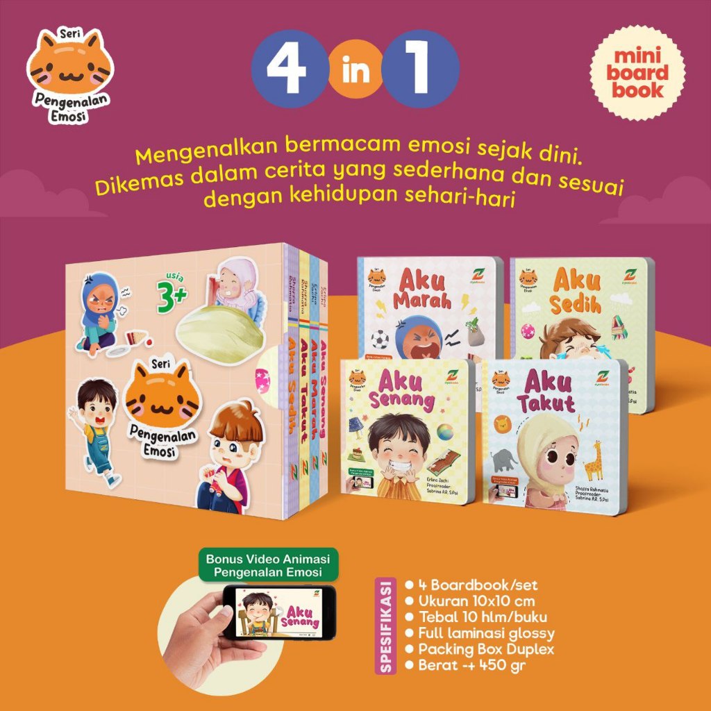 Seri Pengenalan Emosi Box Set isi 4 Buku Buku Muslim ZiyadBooks / Ziyad Books
