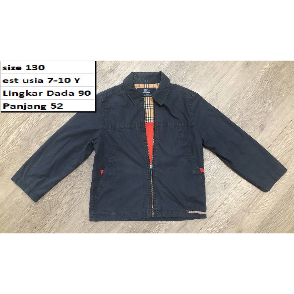 Jaket BURBERRY - BB Jaket Bomber Varsity Casual Branded Premium Preloved Second Anak